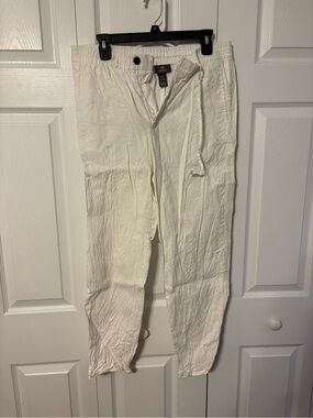 H&M White Men's Linen-Blend Chinos